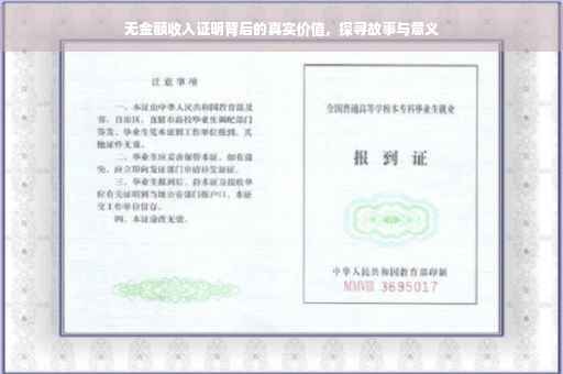 无金额收入证明背后的真实价值，探寻故事与意义