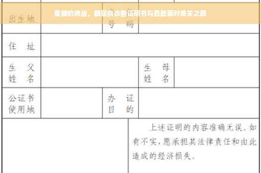 蜜糖的挑战，糖尿病诊断证明书与勇敢面对难关之路