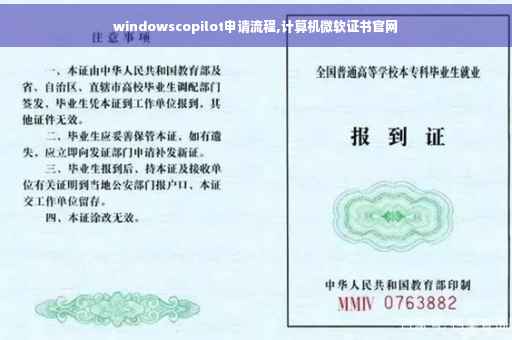 windowscopilot申请流程,计算机微软证书官网