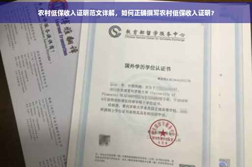农村低保收入证明范文详解，如何正确撰写农村低保收入证明？