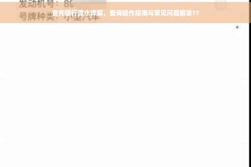 资托银行流水详解，查询操作指南与常见问题解答??
