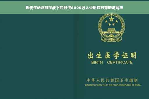 现代生活财务挑战下的月供6000收入证明应对策略与解析