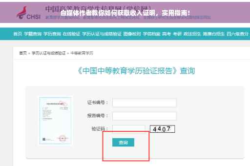 自媒体作者教你如何获取收入证明，实用指南！