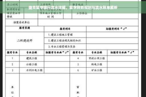 捷克留学银行流水详解，留学财务规划与流水账单解析