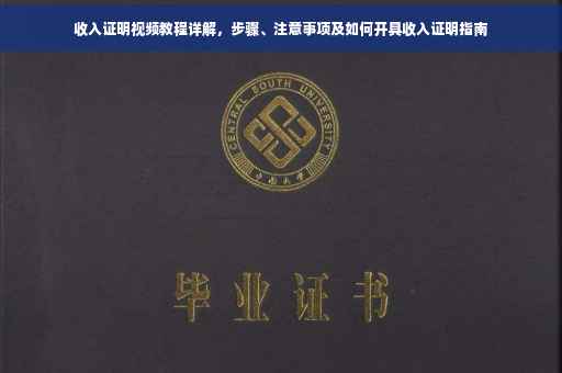 收入证明视频教程详解，步骤、注意事项及如何开具收入证明指南