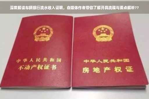 深度解读车辆银行流水收入证明，自媒体作者带你了解开具流程与要点解析??
