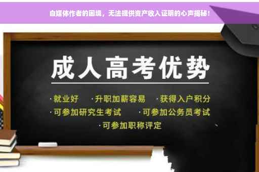自媒体作者的困境，无法提供资产收入证明的心声揭秘！