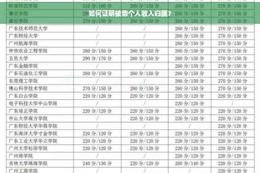 如何证明被告个人收入归属？