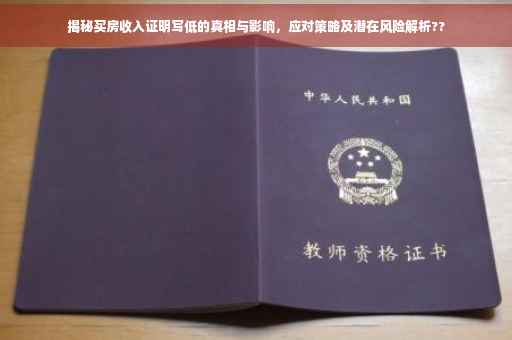 揭秘买房收入证明写低的真相与影响，应对策略及潜在风险解析??