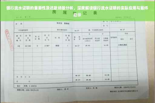 银行流水证明的重要性及还款场景分析，深度解读银行流水证明的实际应用与案件启示