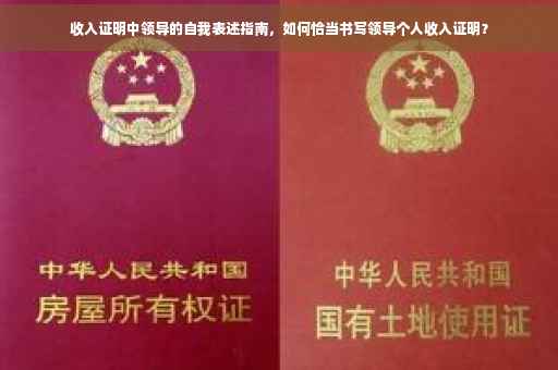 收入证明中领导的自我表述指南，如何恰当书写领导个人收入证明？
