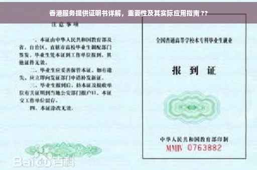 香港服务提供证明书详解，重要性及其实际应用指南 ??