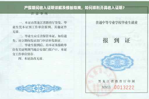 产假期间收入证明详解及模板指南，如何顺利开具收入证明？