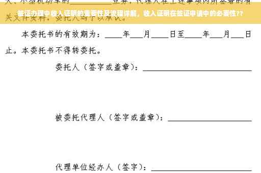 签证办理中收入证明的重要性及流程详解，收入证明在签证申请中的必要性??