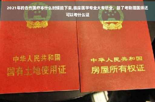 2021年的合作医疗本什么时候能下来,临床医学专业大专毕业，除了考助理医师还可以考什么证