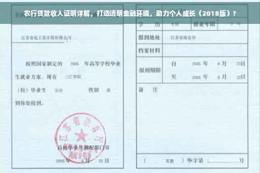 农行贷款收入证明详解，打造透明金融环境，助力个人成长（2018版）?