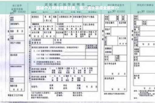 揭秘个人财务健康状态，银行流水明细全解析??