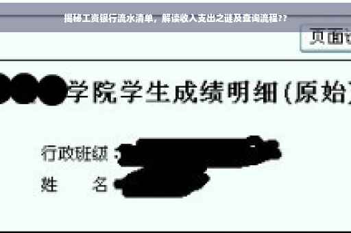 揭秘工资银行流水清单，解读收入支出之谜及查询流程??