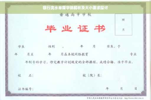 银行流水单据字体解析及大小要求探讨