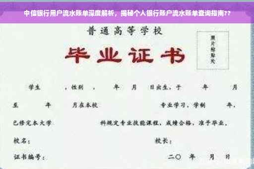 中信银行用户流水账单深度解析，揭秘个人银行账户流水账单查询指南??
