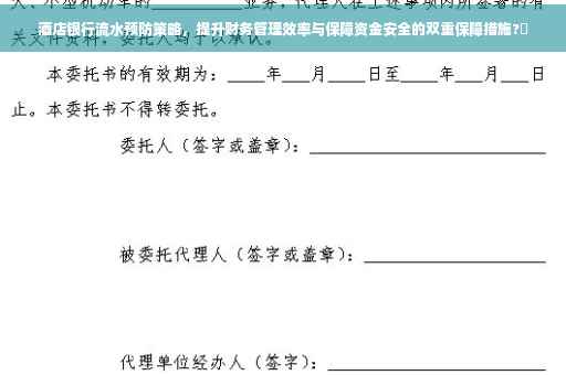 酒店银行流水预防策略，提升财务管理效率与保障资金安全的双重保障措施?✨