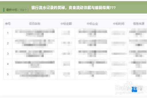 银行流水记录的奥秘，资金流动详解与编辑指南???