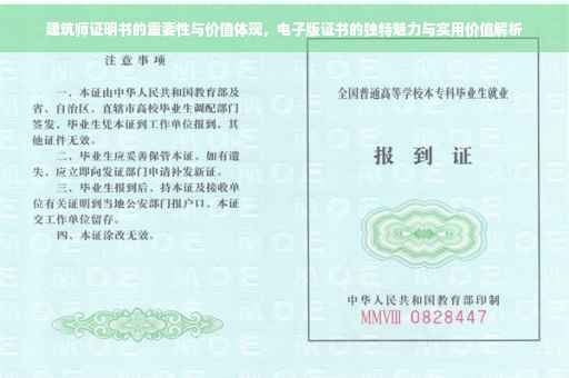 建筑师证明书的重要性与价值体现，电子版证书的独特魅力与实用价值解析