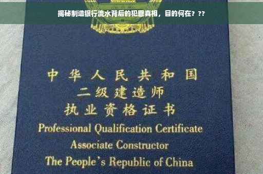 揭秘制造银行流水背后的犯罪真相，目的何在？??