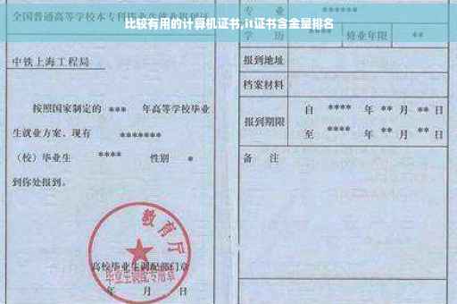 比较有用的计算机证书,it证书含金量排名