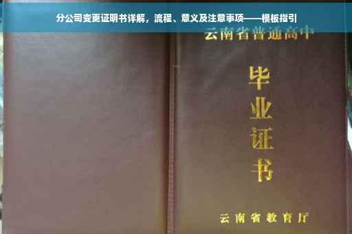 分公司变更证明书详解，流程、意义及注意事项——模板指引
