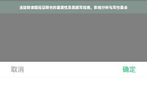 消防转隶期间证明书的重要性及其撰写指南，影响分析与写作要点