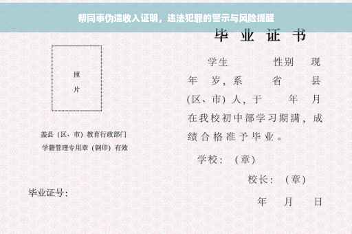 帮同事伪造收入证明，违法犯罪的警示与风险提醒