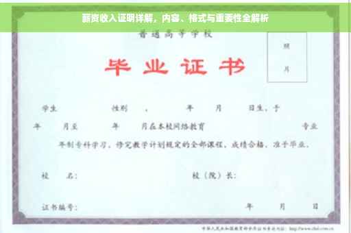 薪资收入证明详解，内容、格式与重要性全解析