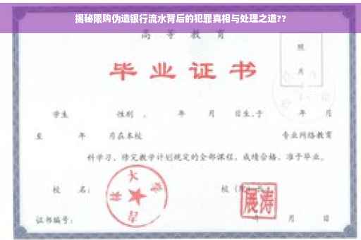 揭秘限购伪造银行流水背后的犯罪真相与处理之道??