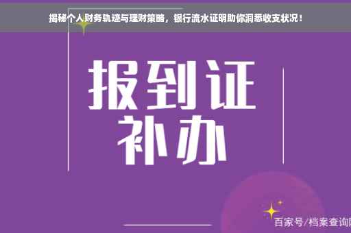 揭秘个人财务轨迹与理财策略，银行流水证明助你洞悉收支状况！