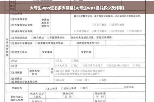 大专生wps证书多少及格(大专生wps证书多少及格啊)