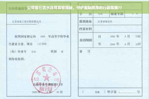 公司银行流水违规真相揭秘，守护金融秩序的行动指南??