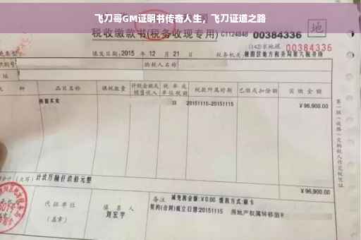 飞刀哥GM证明书传奇人生，飞刀证道之路