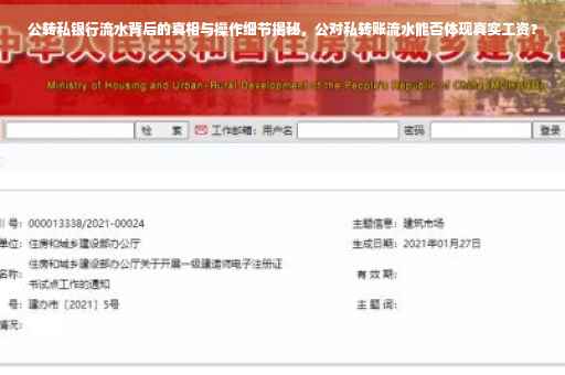 公转私银行流水背后的真相与操作细节揭秘，公对私转账流水能否体现真实工资？