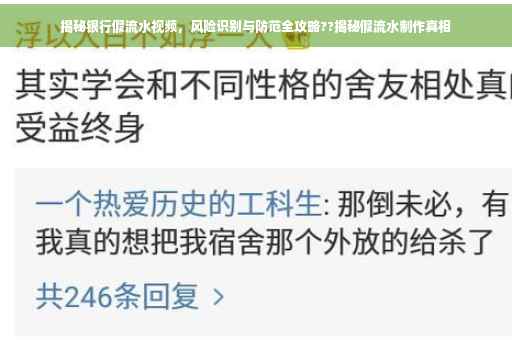 揭秘银行假流水视频，风险识别与防范全攻略??揭秘假流水制作真相