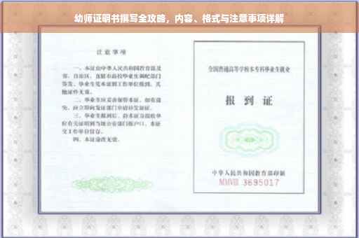 幼师证明书撰写全攻略，内容、格式与注意事项详解