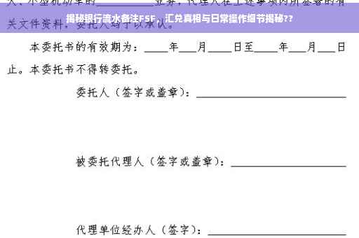 揭秘银行流水备注FSF，汇兑真相与日常操作细节揭秘??
