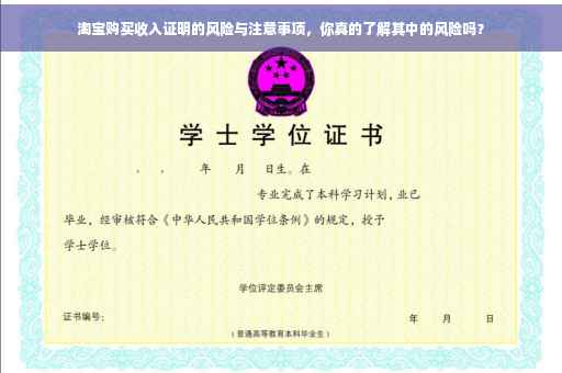 淘宝购买收入证明的风险与注意事项，你真的了解其中的风险吗？