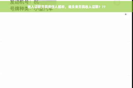 收入证明开具责任人解析，谁负责开具收入证明？??