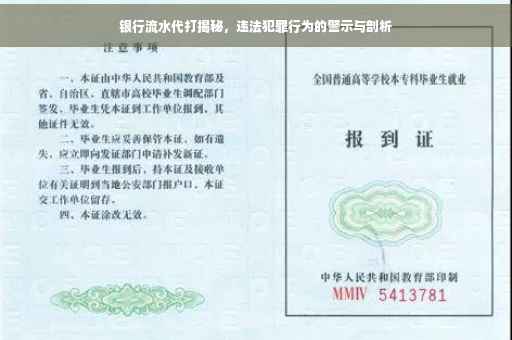 银行流水代打揭秘，违法犯罪行为的警示与剖析
