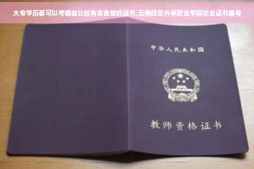 大专学历都可以考哪些比较有含金量的证书,云南经贸外事职业学院毕业证书编号
