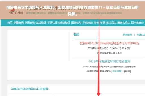 揭秘未来学术道路与人生规划，出愿成绩证明书的重要性?? - 毕业证明与成绩证明详解。