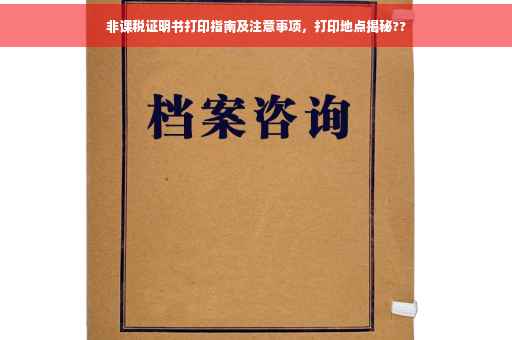 非课税证明书打印指南及注意事项，打印地点揭秘??