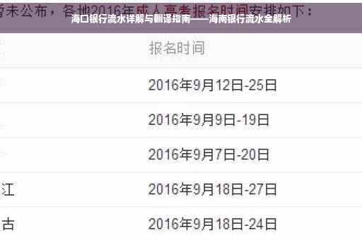 海口银行流水详解与翻译指南——海南银行流水全解析