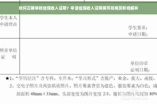 如何正确审核低保收入证明？申请低保收入证明撰写指南及影响解析